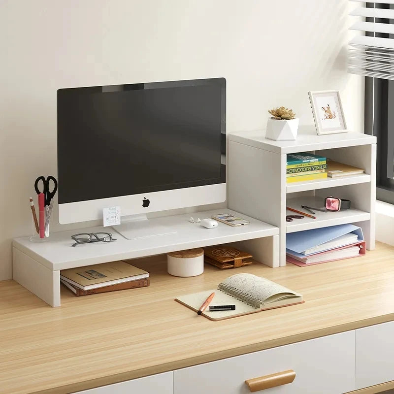 Rehausseur d'écran de bureau — support moniteur ergonomique avec rangement