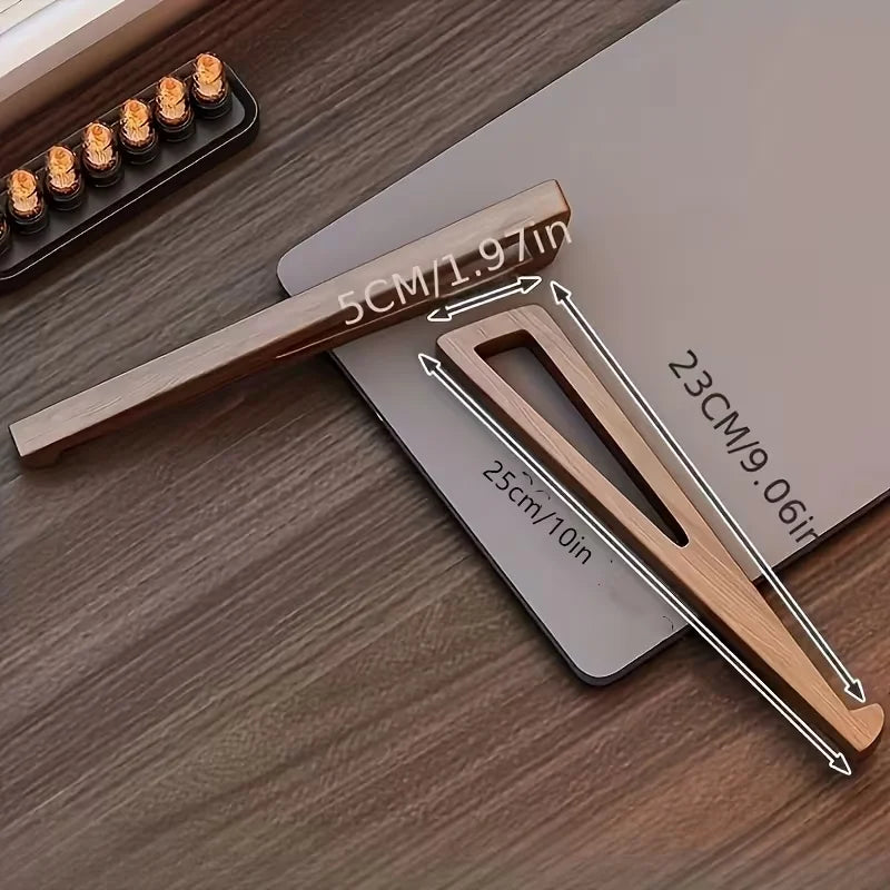 Support ordinateur portable pliable en bois — inclinaison 12°, compact et nomade