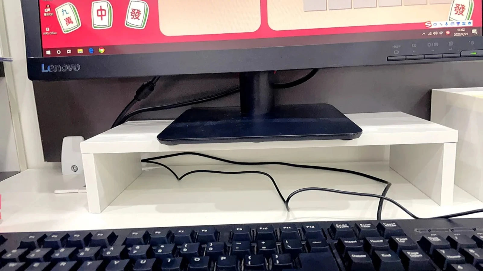Rehausseur d'écran de bureau — support moniteur ergonomique avec rangement