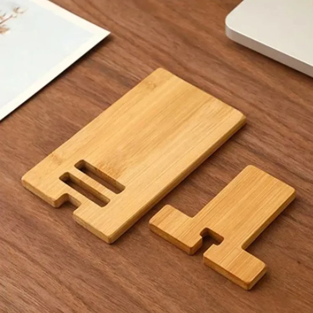 Support téléphone et tablette en bambou — bois véritable
