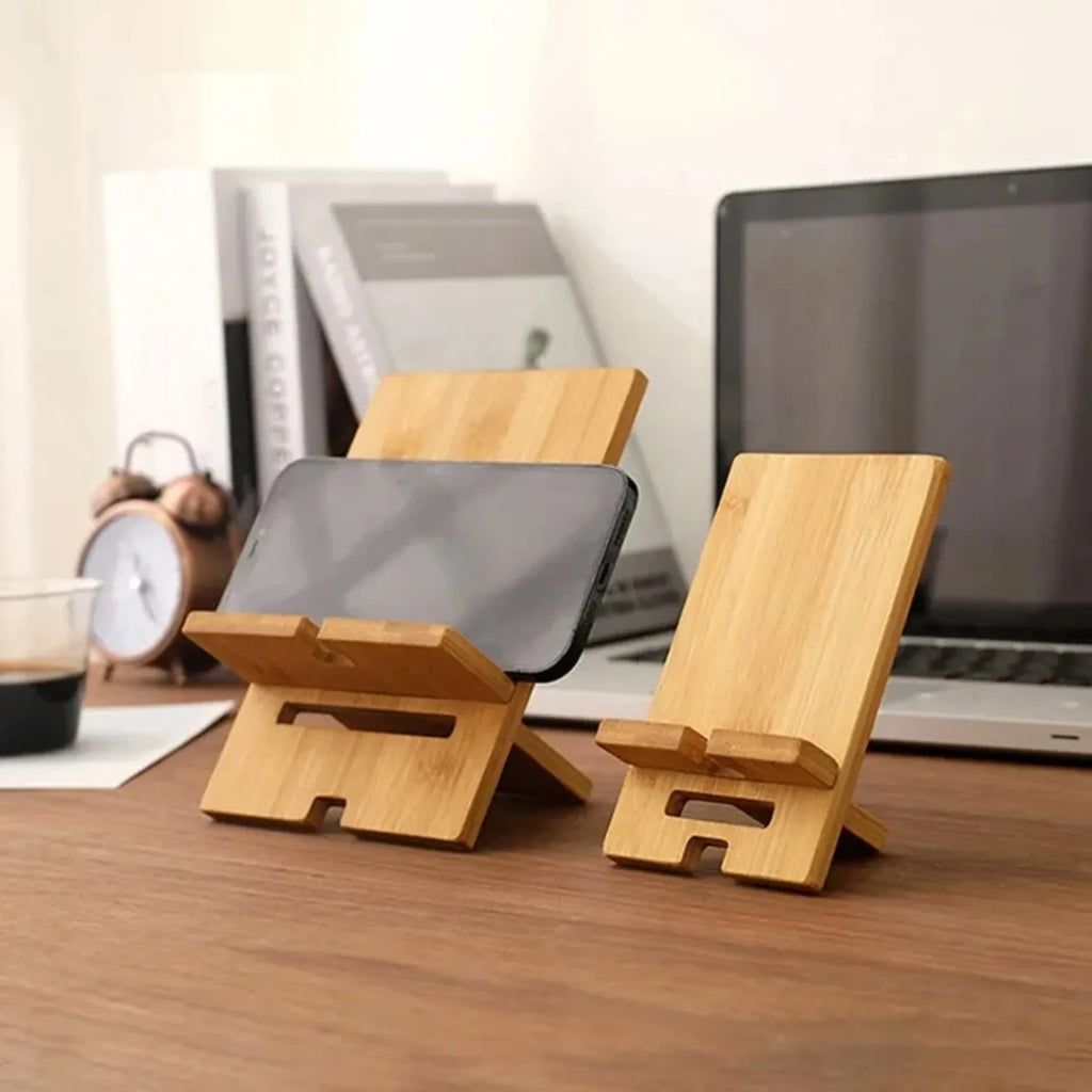 Support téléphone et tablette en bambou — bois véritable